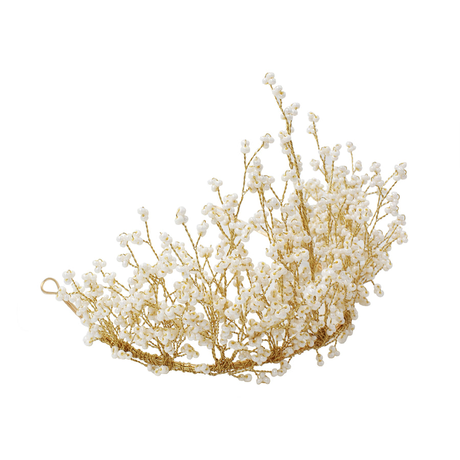 Adorned With Delicate Millet Beads Bridal Headpiece