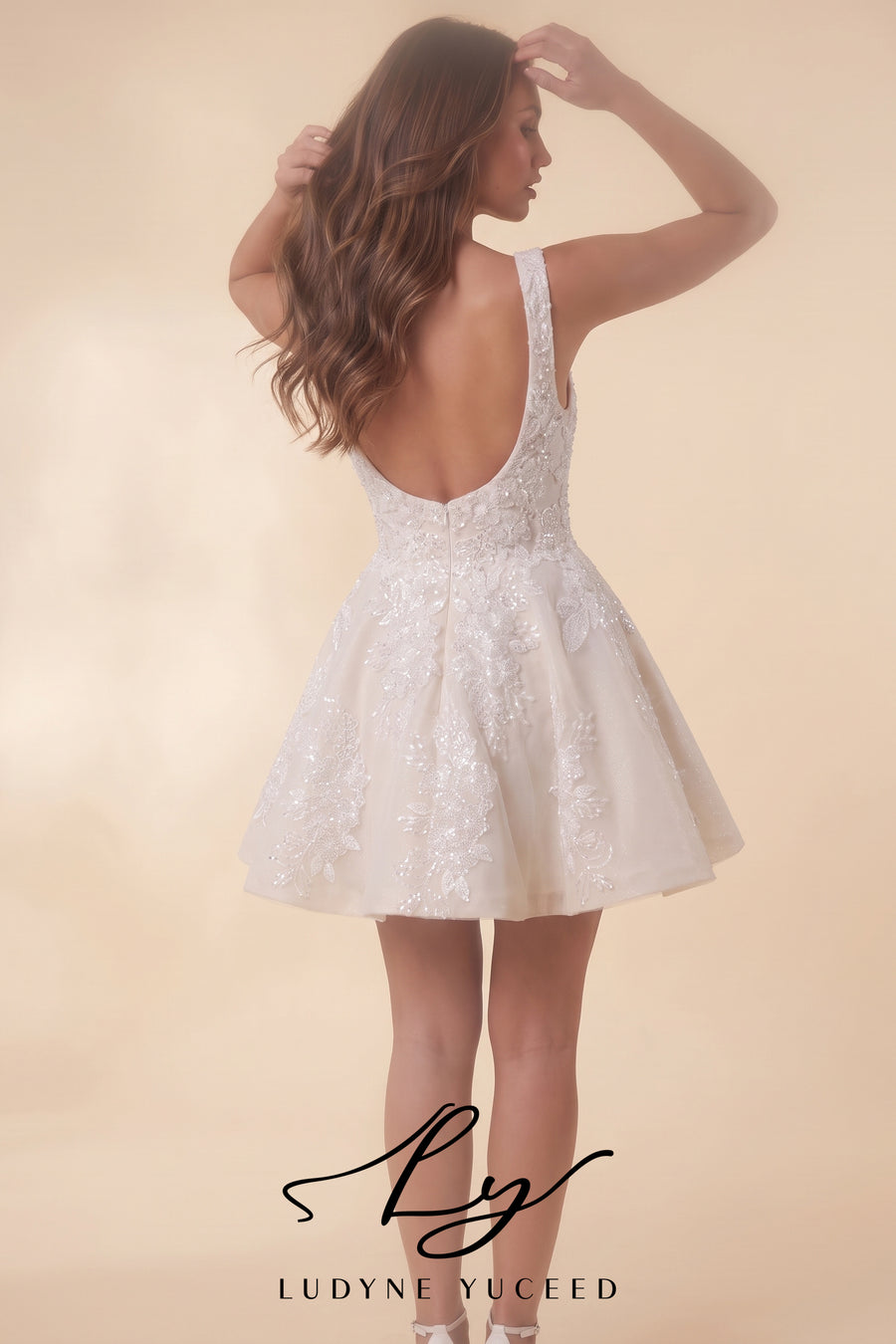 Abito da sposa a-line senza spalline in organza floreale 3D con maniche staccabili