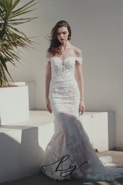 Timeless Fit And Flare Wedding Dress with Overskirt