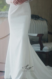 Elegant Mermaid Wedding Dress with Sheer Illusion Neckline