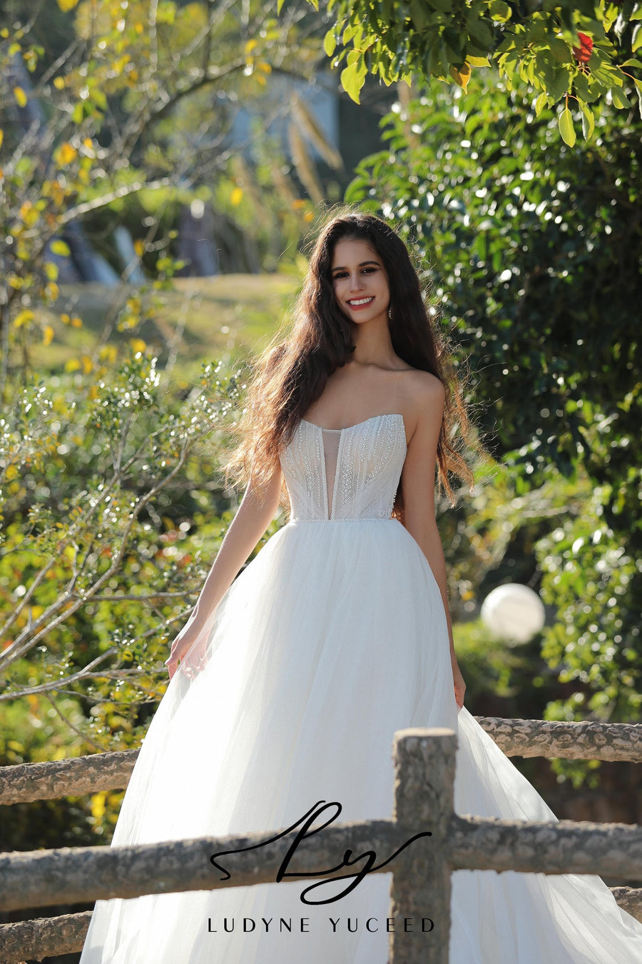 Modern Tulle Wedding Ball Gown With Plunging Notched Neckline