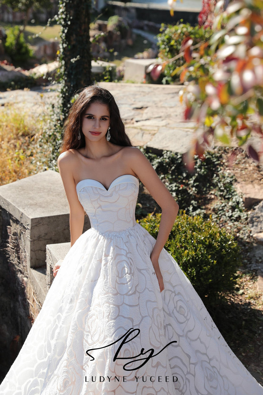 Floral Organza A-Line Wedding Dress