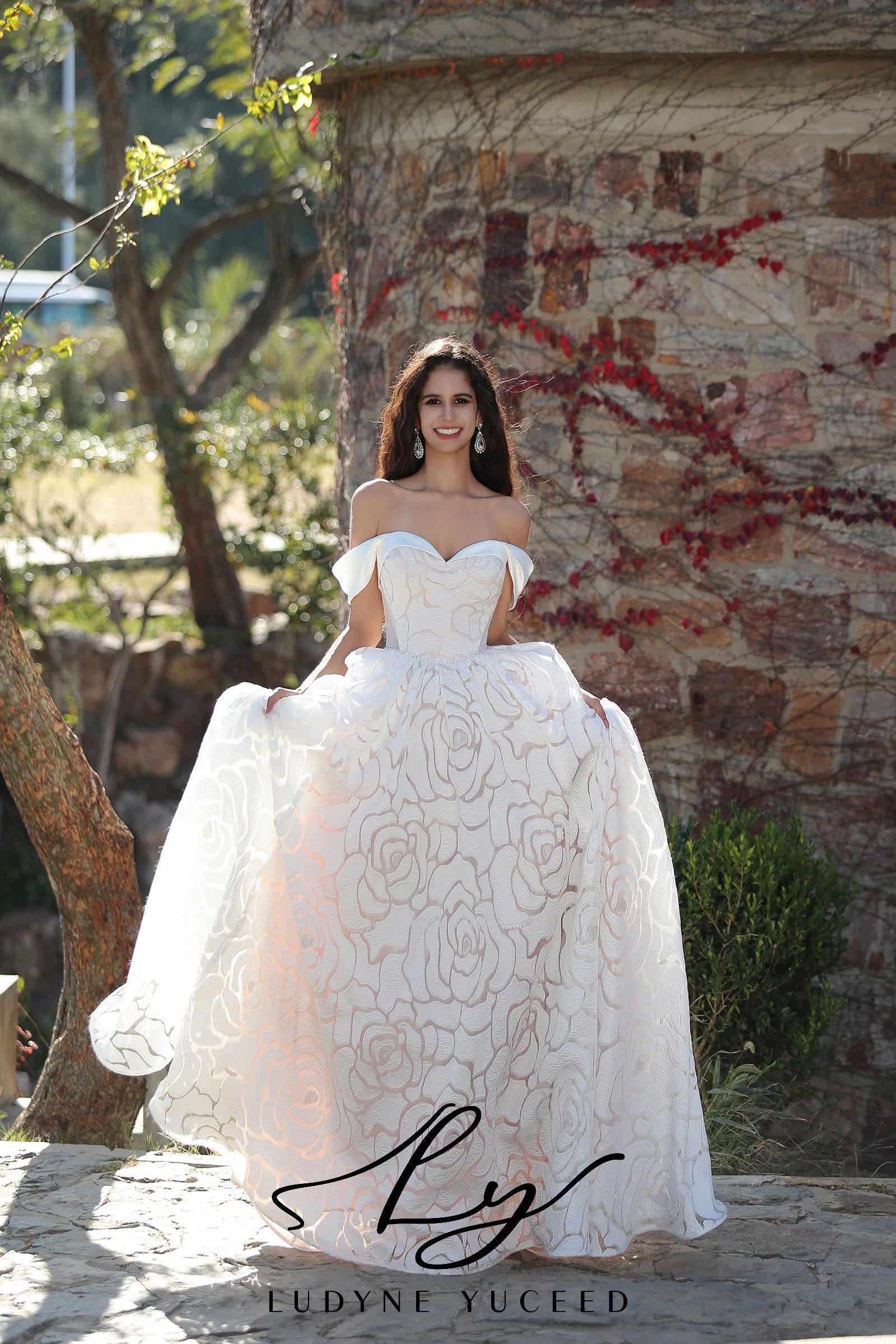 Floral Organza A-Line Wedding Dress