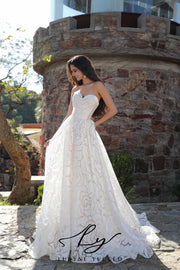 Floral Organza A-Line Wedding Dress