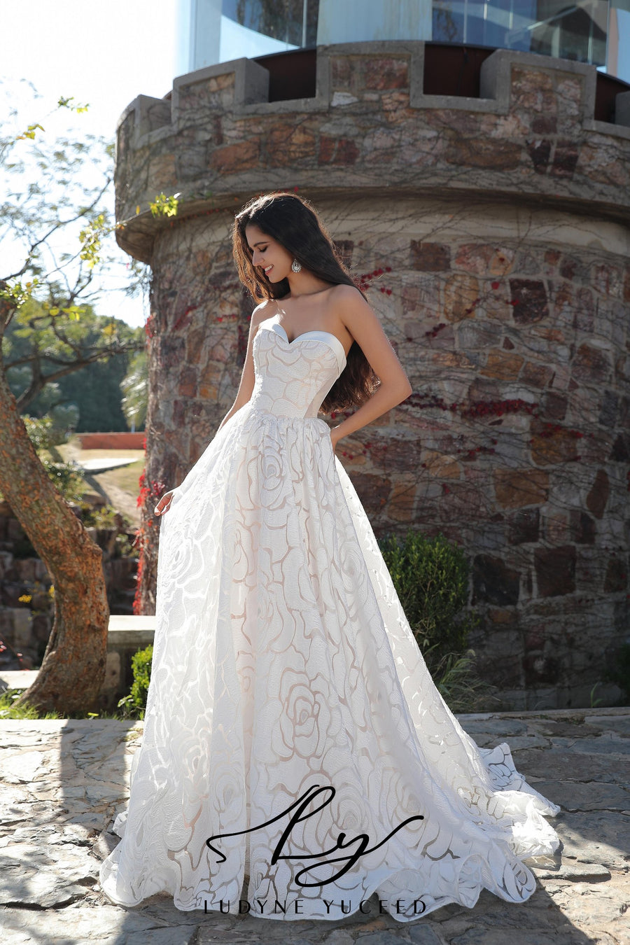 Floral Organza A-Line Wedding Dress