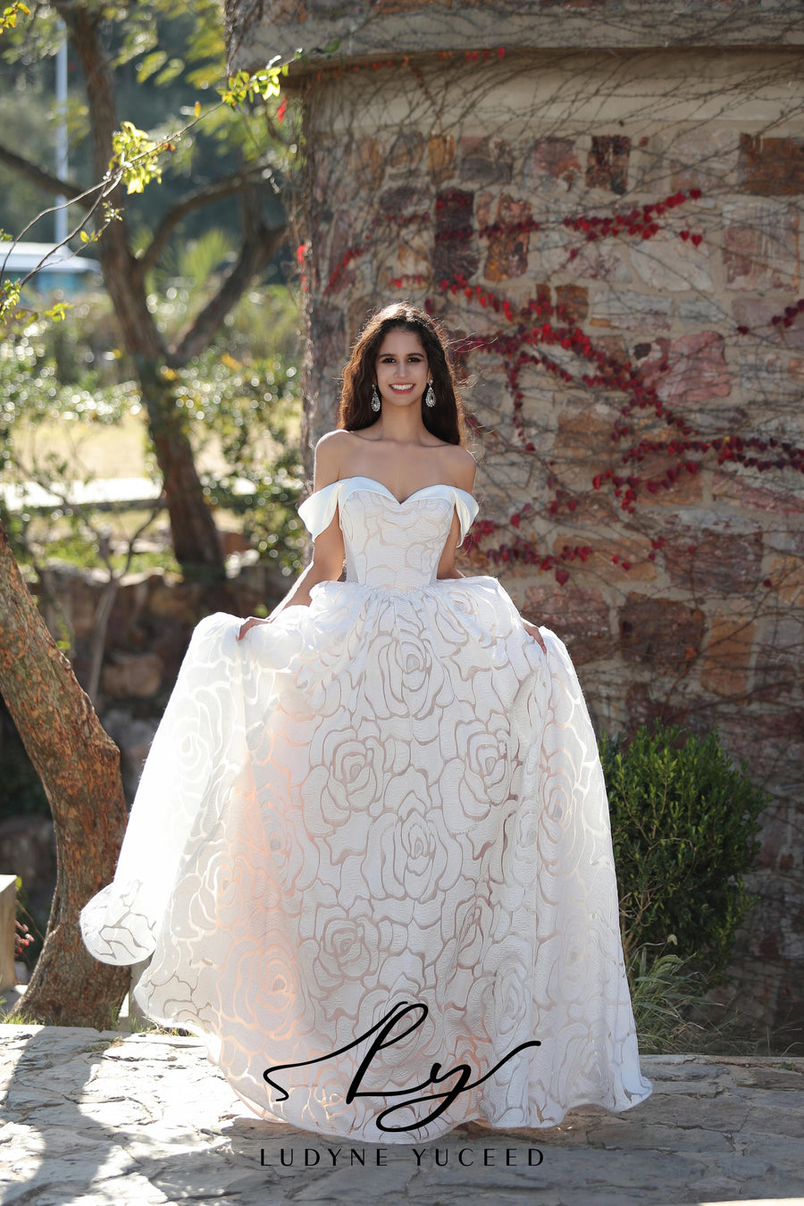 In Stock|Floral Organza A-Line Wedding Dress