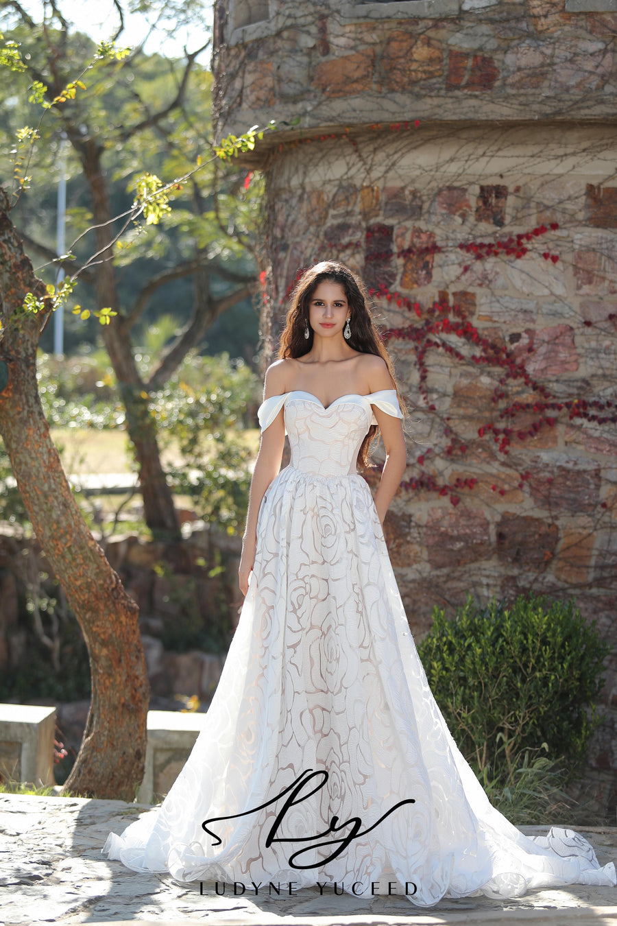 In Stock|Floral Organza A-Line Wedding Dress