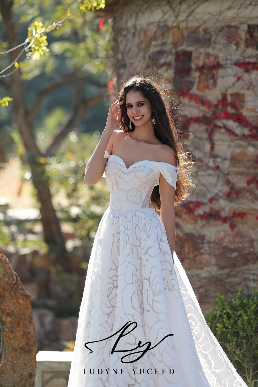 Floral Organza A-Line Wedding Dress